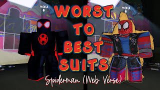 Best SPIDERMAN Suits You Should Wear RIGHT NOW  Spiderman Roblox [upl. by Lavro]