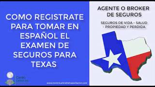 Como registrarte al examen de seguros en español para Texas [upl. by Urissa]