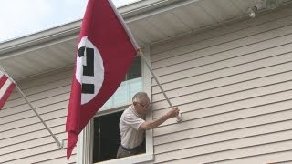 Man flying Nazi flag to protest Obama [upl. by Elvia]