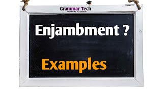 What is Enjambment  Figure Of Speech  spokenenglish Grammartech englishgrammar [upl. by Gualtiero]