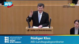 Rüdiger Klos MdL  AfD im Landtag BW Grüne Autohasser mit Zahlen widerlegt [upl. by Attikram]