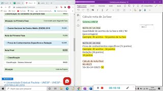 COMO CALCULAR A NOTA PARA A 2a FASE DA UNESP [upl. by Liarret]