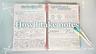 how to take AESTHETIC amp EFFICIENT notes notetaking amp study tips [upl. by Yolanda]