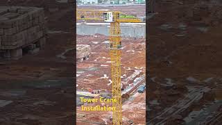 TOWER CRANE INSTALLATION crane installation tower towercrane ErkamalDharua construction Steel [upl. by Kloster]