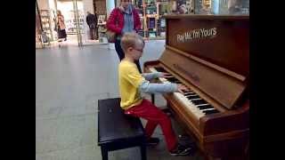 8 Year Old Piano Prodigy Jay Lewington Plays Chopin at St Pancras Station London [upl. by Trillbee]