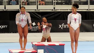 Simone Biles dances on the podium as she wins Uneven Bars Title 🥇 US Championships 2024 [upl. by Assilam]