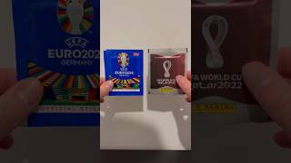 Topps Euro 2024 stickers vs Panini World Cup 2022 stickers pack opening battle [upl. by Bartlet]