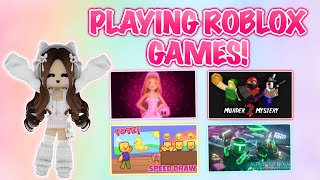 PLAYING GAMES ON ROBLOX LIVE [upl. by Monti]