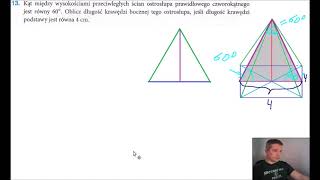 Teraz matura Stereometria poziom podstawowy zestaw A zadanie 13 [upl. by Odelle]