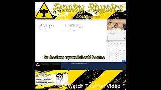 Finding the Roots of a Quadratic Function Sample Problem 1 of 2  Freaky Physics [upl. by Aicenat50]