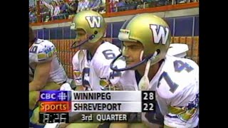 October 8 1994  CFL  Winnipeg Blue Bombers  Shreveport Pirates [upl. by Nylorac]