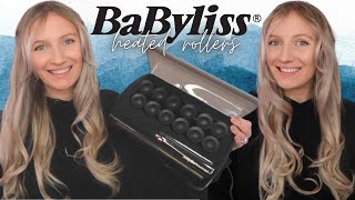 BABYLISS HEATED ROLLERS TUTORIAL AND DEMO  EASY LOOSE BOUNCY BLOWOUT CURLS AT HOME [upl. by Arabella]