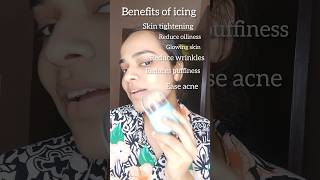 Benefits of icing on face Icing on the face icing glowingskin skincare beauty trendingshorts [upl. by Maretz606]