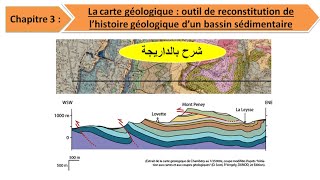 La carte géologique svt 1 bac sc ex option français ملخص الدرس بالداريجة [upl. by Llenrup]