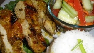 Oven Broiled Chicken Breast with Lemon Grass Paste [upl. by Nauquf]