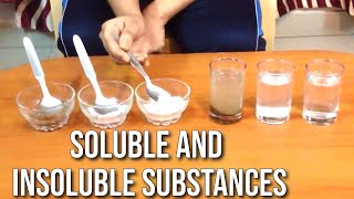 What are Soluble and insoluble substances using Sand Salt and Sugar Science Experiment [upl. by Amada788]