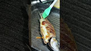 Easy grilled sea bass with minty garlic spicy sauce Delicious healthy dinner [upl. by Ahseiuqal836]