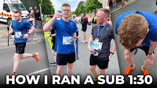 How I Ran A Sub 130 Half Marathon  Race Vlog [upl. by Aihseket]