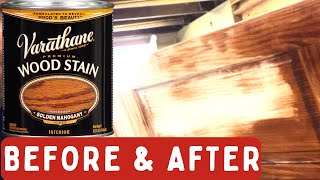 Varathane Golden Mahogany  Staining Pine Doors DIY  Review Before and After [upl. by Anyek]