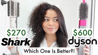 SHARK FLEXSTYLE VS DYSON AIRWRAP ON CURLY HAIR  TRIED EVERY ATTACHMENT [upl. by Hecklau]