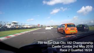 750mc Clio 182 Castle Combe Highlights Crash amp Spin 2nd May 2016 [upl. by Garretson488]