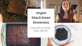 VEGAN BLACK BEAN BROWNIES  Easy Healthy 2Ingredient Recipe for Beginners [upl. by Airdnaz]