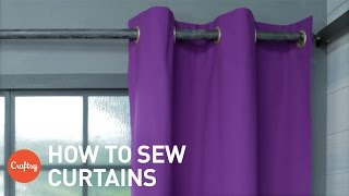 How to sew curtains Easy grommet style with free pattern  Craftsy Sewing Tutorials [upl. by Ahcilef]