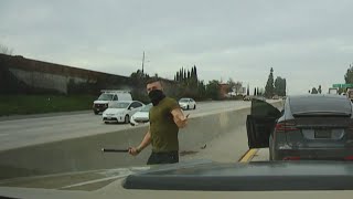 California Highway Patrol officer beaten by attacker on the side of busy freeway [upl. by Haag]