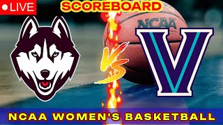 UCONN vs VILLANOVA  NCAA WOMENS BASKETBALL  LIVE SCOREBOARD [upl. by Purvis]