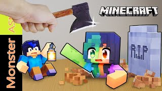 POOR ZOMBIE LIFE 10 Kluna Tik eating minecraft zombies emerge from the grave  Minecraft animation [upl. by Htabmas776]