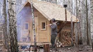 building a rustik cabin in the wilderness just hand tools [upl. by Clite]