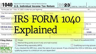 Form 1040 2023  IRS Tax Filing  Single No Dependents  Money Instructor [upl. by Amsirac129]