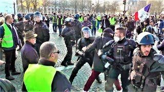 Gilets jaunes Acte 1 tensions et heurts à Paris Maillot ChElysée et la Concorde  17 nov 2018 [upl. by Odraner]