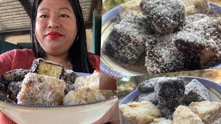 Icing gri tarigipa rokkomsa cake😋Lamington cake recipe  Australian cake 🍰  Saya’s kitchen [upl. by Morrie]