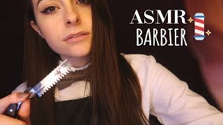 ASMR FRANCAIS ⚪️ RP BARBIER 💈 coiffure rasage massage [upl. by Schug]