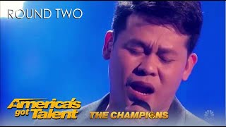 Marcelito Pomoy Philippines Winner SHOCKS America on AGT Champions [upl. by Retseh]