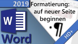 Word auf neuer Seite beginnen  Abschnittswechsel einfügen in 2 MINUTEN HD 2019 [upl. by Amyaj]