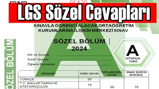 LGS Sözel Cevaplar 2024 [upl. by Ccasi275]