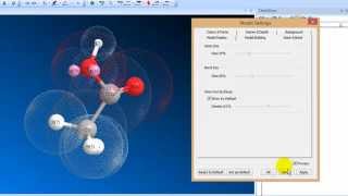 Chem3D tutorial 9 Displaying Lone Electron Pairs and Solid Spheres the van der Waals radius [upl. by Eenram199]