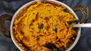 Recipe 196  Parangikai thogayal  yellow pumpkin chutney  how to make pumpkin chutney [upl. by Ginevra]