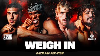 KSI VS TOMMY FURY amp LOGAN PAUL VS DILLON DANIS  THE PRIME CARD WEIGH IN LIVESTREAM [upl. by Nhguahs150]