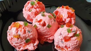 Tutti Frutti Ice Cream RecipeHome made ice creamcook and taste [upl. by Laney704]