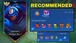 I TRIED CEDXVI JOHNSON RECOMMENDED BUILD must try  MLBB [upl. by Yenobe]