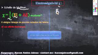 43  Electronégativité dun atome  Atomistique S1 [upl. by Sofia]