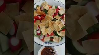 Fattoush Salad With Sumac Chili Sauce  Red Radish Salad  Crispy Bread With Lettuce salad ytshort [upl. by Haseena48]