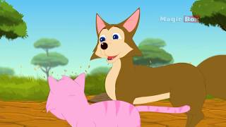 Fox And The Cat  Aesops Fables  AnimatedCartoon Tales For Kids [upl. by Elbring]