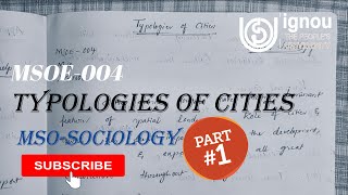 MSOE004  TYPOLOGIES OF CITIES  PART1  IGNOU  SOCIOLOGY [upl. by Ennahtebazile]