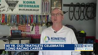 Retired Navy Veteran and FuquayVarina resident celebrates his success in Triathlete competitions [upl. by Allenrac]