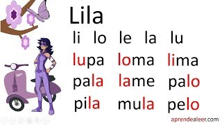 Silabas la le li lo lu  palabras con m p l para niños [upl. by Ahsaetal]