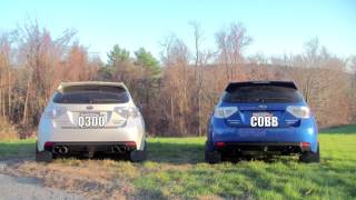 COBB Vs Invidia Q300 Turboback 2011 WRX [upl. by Enileda]